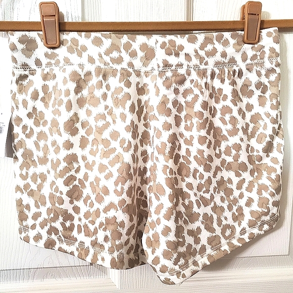 NWT Old Navy Animal Print Khaki Beige & Cream Drawstring Waist Shorts Women's XS - Picture 4 of 7